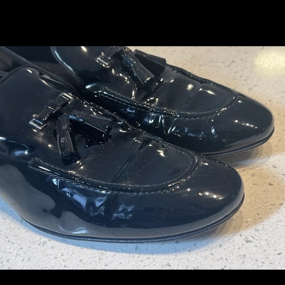 Louis Vuitton Black Patent Leather damier heel Loafers - Picture 5 of 11